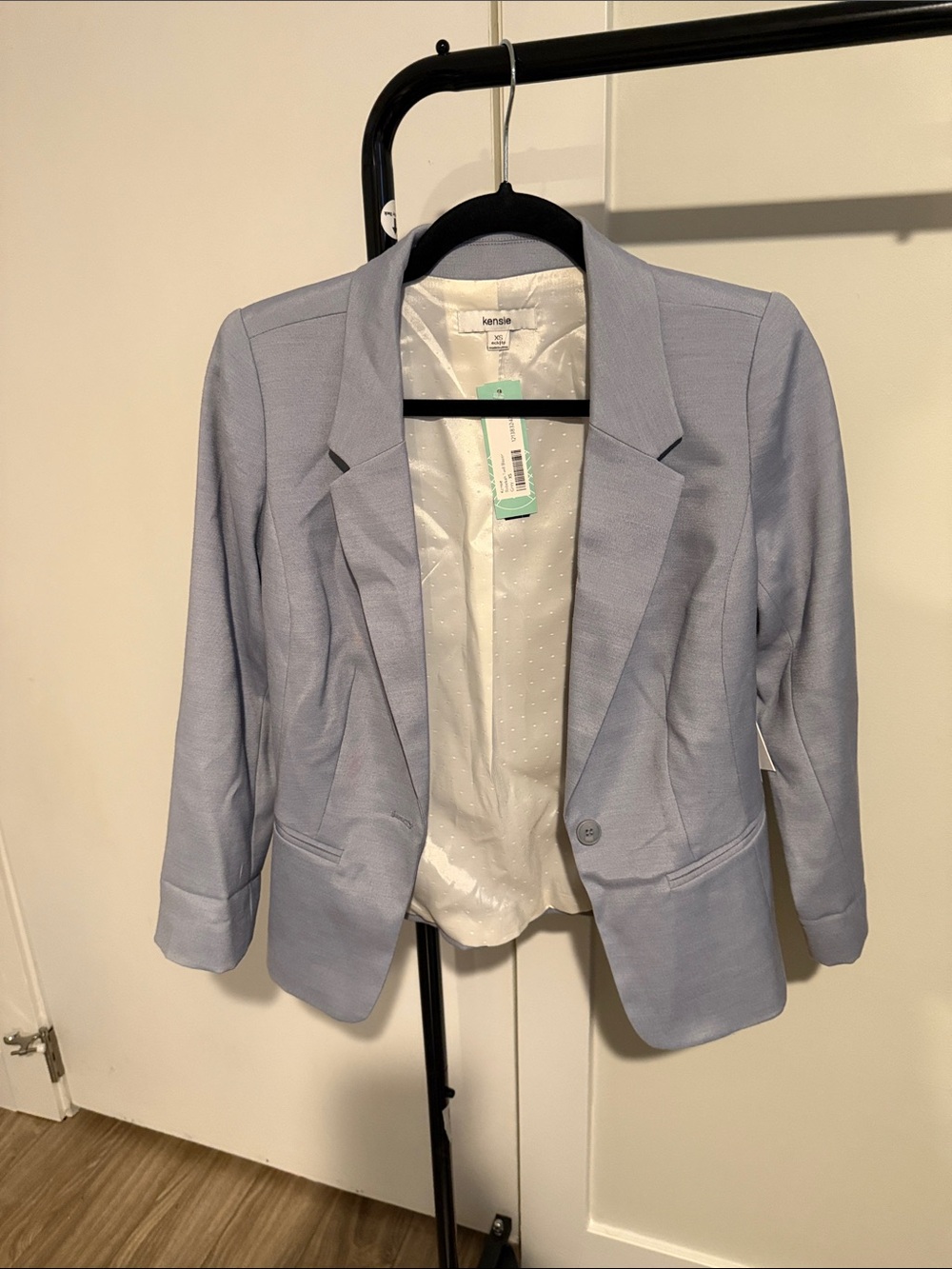 kensie Pastel Blue Single-Button Women's Blazer